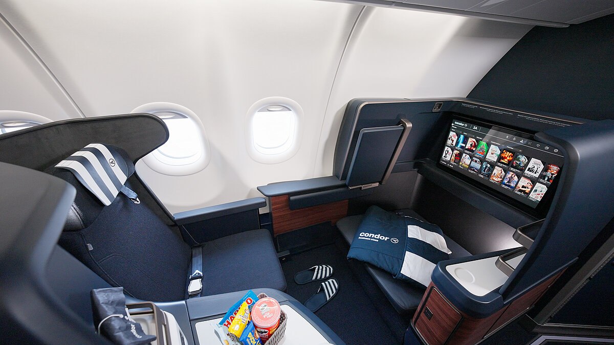 Condor business class lie-flat cabin