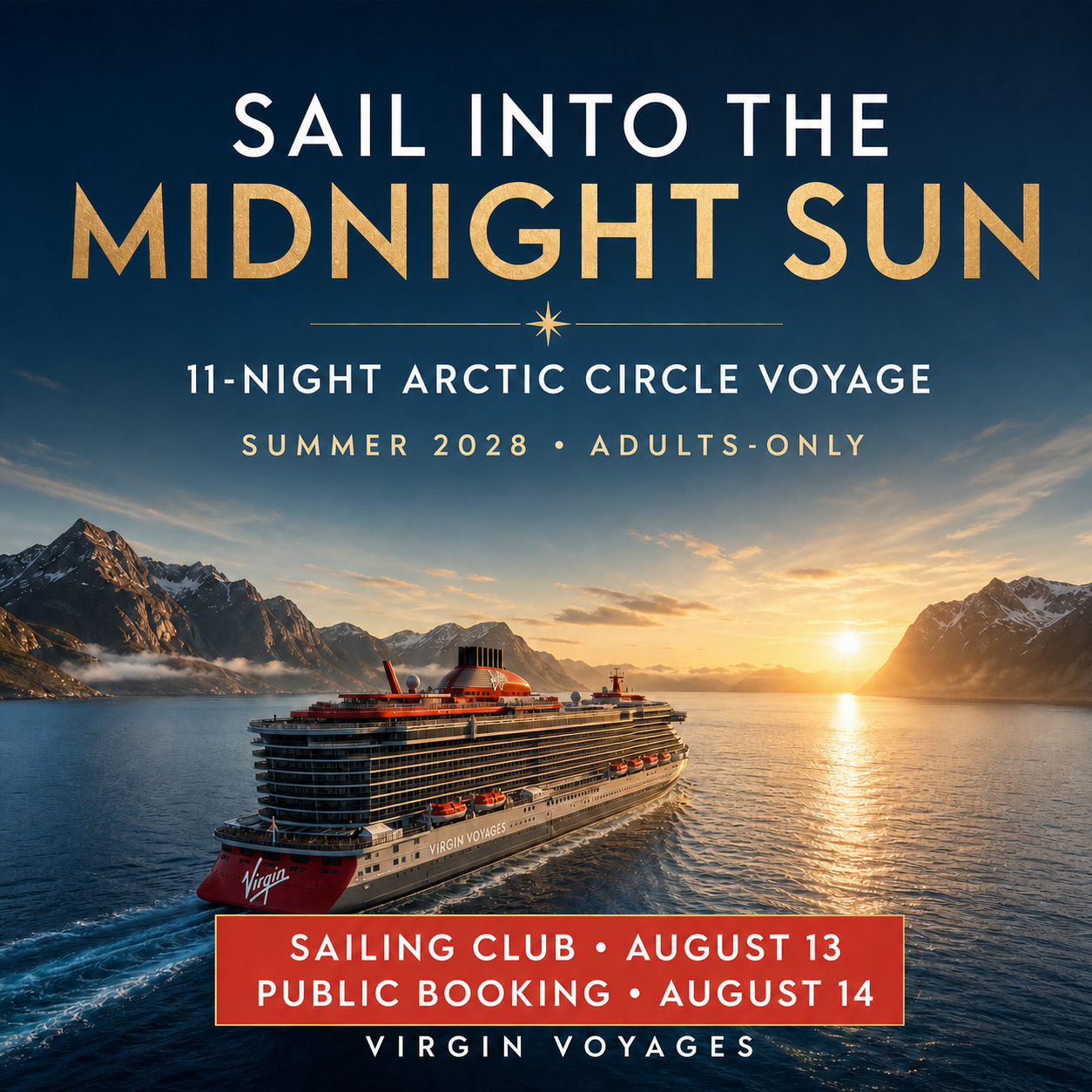 Virgin Voyages Arctic Circle Summer 2028 announcement artwork