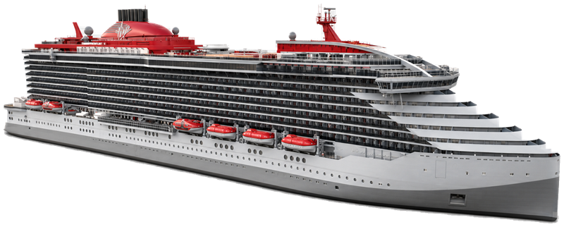 Red terrace cruise ship